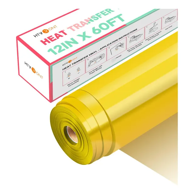 Vinilo De Transferencia De Calor Amarillo Para Planchar 12 X
