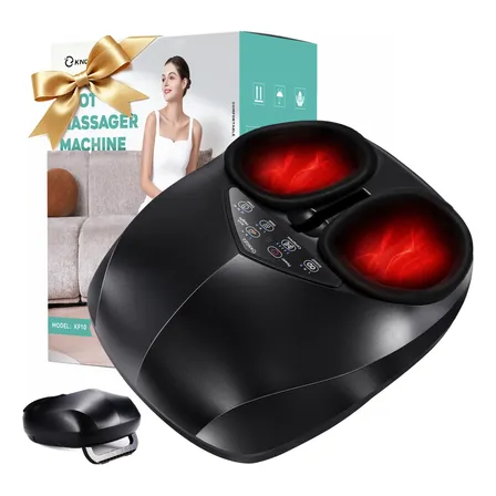 Massageador De Pés Elétrico Shiatsu Com Aquecimento Preto