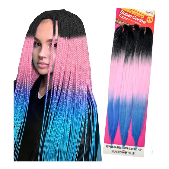  Jumbo P/ Tranças Box Braid Cabelo Super Caribe Triple Color