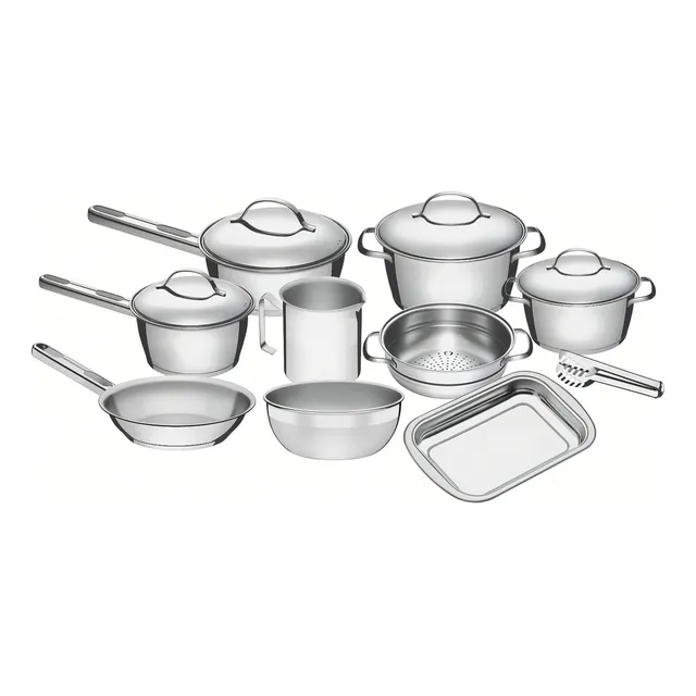 Jogo De Panelas Tramontina Inox Allegra 10p Com Pegador Jogo De Panelas Tramontina Inox Allegra 10p Com Pegador