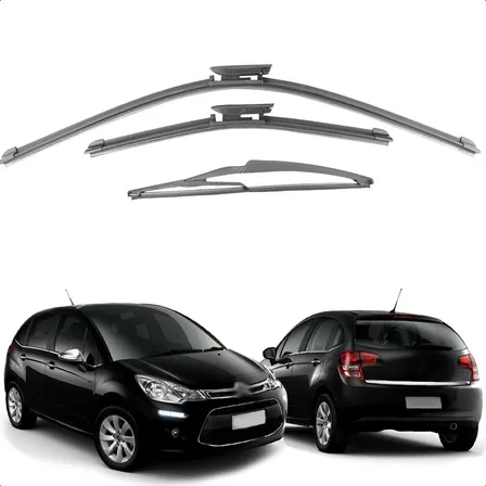 Kit 3 Palhetas Limpador Parabrisa Citroen C3 2013 A 2020