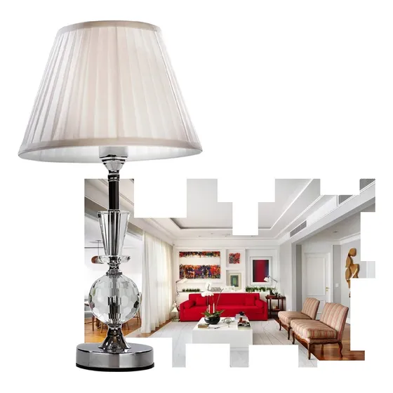 Abajur Grande 54cm Altura Luminaria Toque 3 Niveis Luz Sala