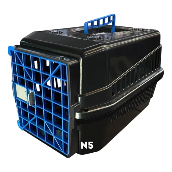 Caixa E Bolsa Transporte De Pets Mec Pet N°5 - Azul (58x37) Para Cachorros E Gatos Grandes Até 15Kg
