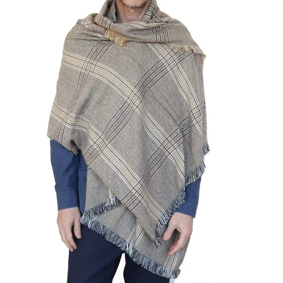 Pashmina Mantón Ruana Escocés Príncipe De Gales Hombre