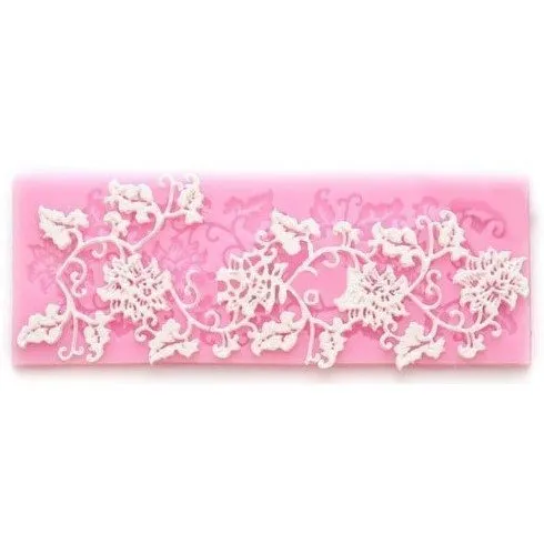Longzang Flor Ratan Silicona Encaje Mat Art Deco Fondant