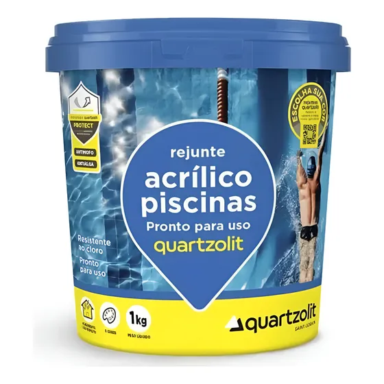 Rejunte Acrílico Para Piscina Quartzolit Azul Celeste 1kg