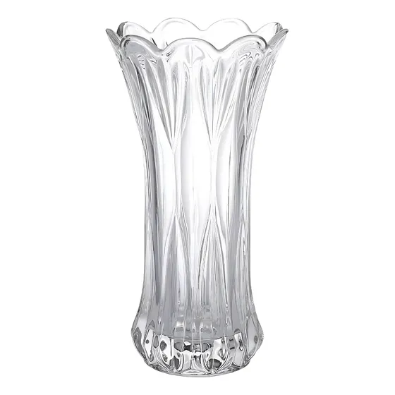Vaso Cristal Vidro Chique Alto Boca Larga Decoração Sala