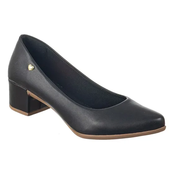 Sapato Social Scarpin Feminino Bico Fino Salto Grosso