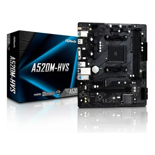 Placa Mãe Asrock A520m-hvs Som/video/hdmi/usb2.0/usb3.2/ddr4