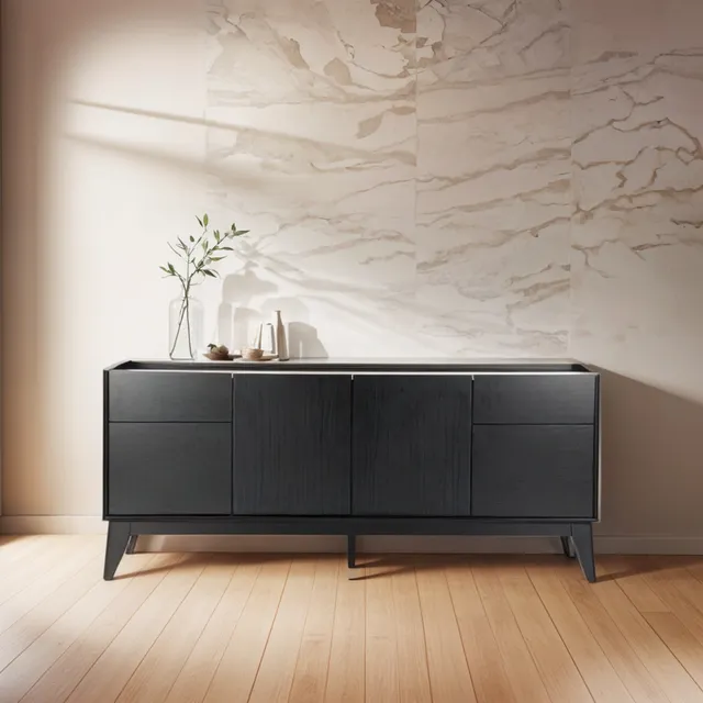 Moveis Mueble Organizador Bufetero Madera Y Vidrio 180cm