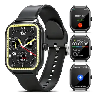 Smartwatch Reloj Inteligente Bluetooth Voz Asistente Sport Smart Watch Deportivo Monitor De Salud Notificación Mensajes Gran Pantalla De 2.01 Pulgadas