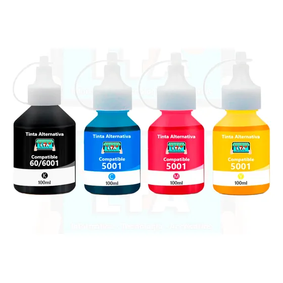 Pack 4 Botellas Tinta Alternativa Compatible Para Dcp-t720dw
