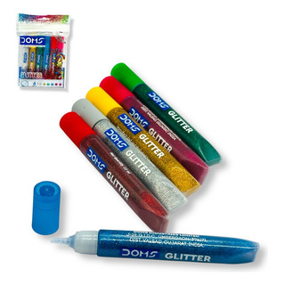 Set 6 Glitter Pegamento Escarchado 10ml /tcamp Set 6 Glitter Pegamento Escarchado 10ml /tcamp