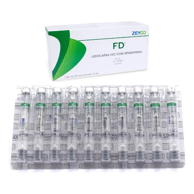 Anestecia Dental Lidocaina Fd Zeyco Plastico - 10 Cartuchos