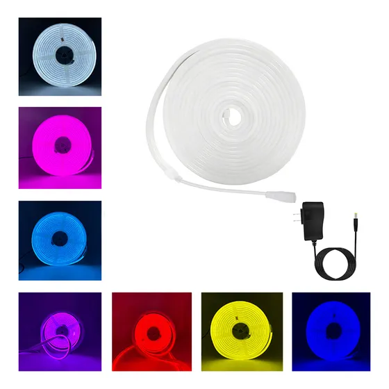 Tira Neon Flex 5 Mt 12v Sumergible Varios Colores+eliminador