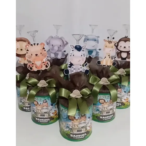 Kit Com 6 Centro De Mesa Na Lata Da Galinha Pintadinha Rosa