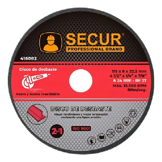 Discos De Desbaste Profesional De 115mm - Pack 5 U Color Rojo/gris