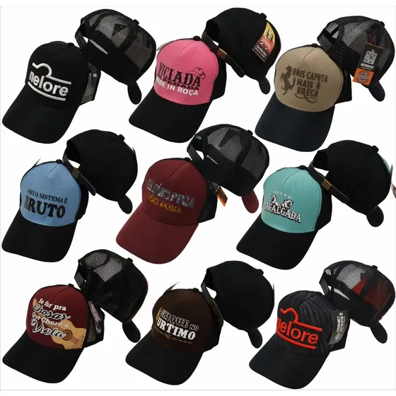 Kit 10 Boné Country Atacado Revenda Aba Curva Cowboy Rodeio