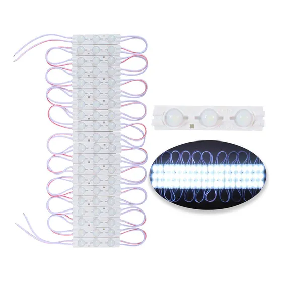 20pçs Módulo Led 12v Lente 160o 2835 3-leds 0,6w Ip65