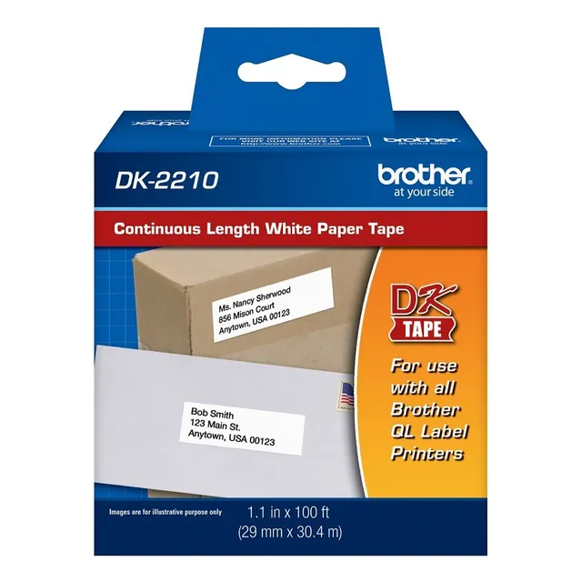 Rollo Etiquetas Continuo Brother Dk-2210 29mm X 30,4mts