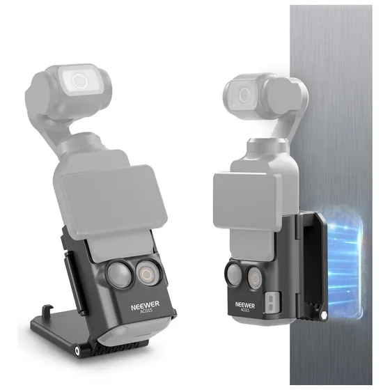 Neewer Soporte Montaje Magnético Para Dji Osmo Pocket 3 Soporte magnético compatible con DJI Osmo Pocket 3, soporte para cámara de plástico ajustable 180°, adaptador de expansión multifunción