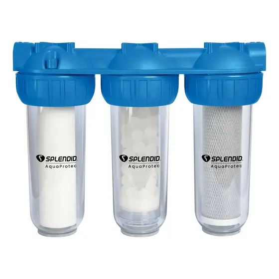 Filtro Triple De Agua Antisarro, Cloro, Sedimentos Splendid Gris