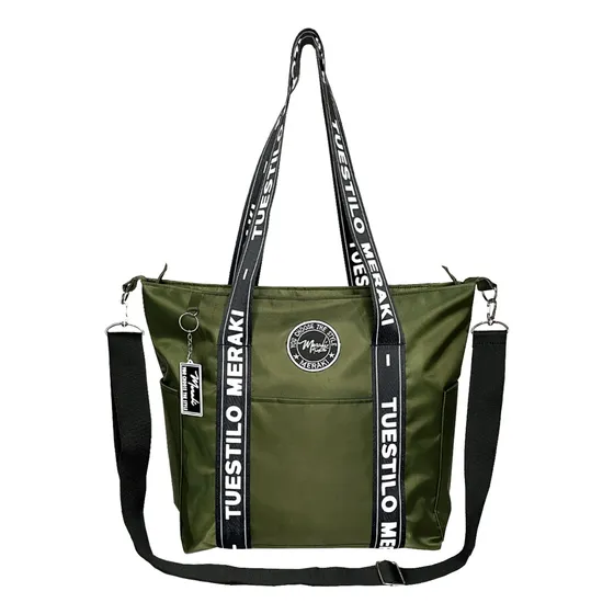 Cartera Mujer Lona Impermeable Meraki Reforzado Amplio