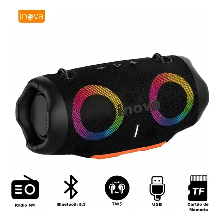 Caixa de Som Portátil Inova MD-12706 Bluetooth 5.3 Com TWS e RGB