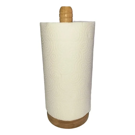 Porta Rollo Papel Cocina Base Madera Algarrobo Servilleta