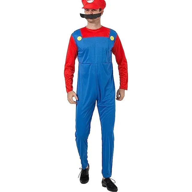 Disfraz Mario Bros Adultos Bigote Y Gorro Haloween