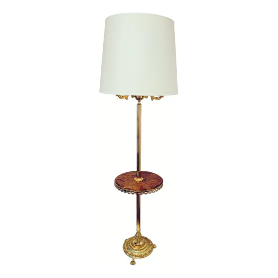 Lampara De Pie Vintage Francesa Bronce Y Marmol Gold 3 Luces