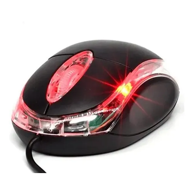 Mouse Óptico Usb Pc / Dvr Negro  Retroiluminado 