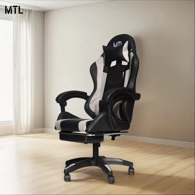 Silla Gamer Escritorio MTL Premium Regulable Ergonomica Giratoria Reclinable Color Gris