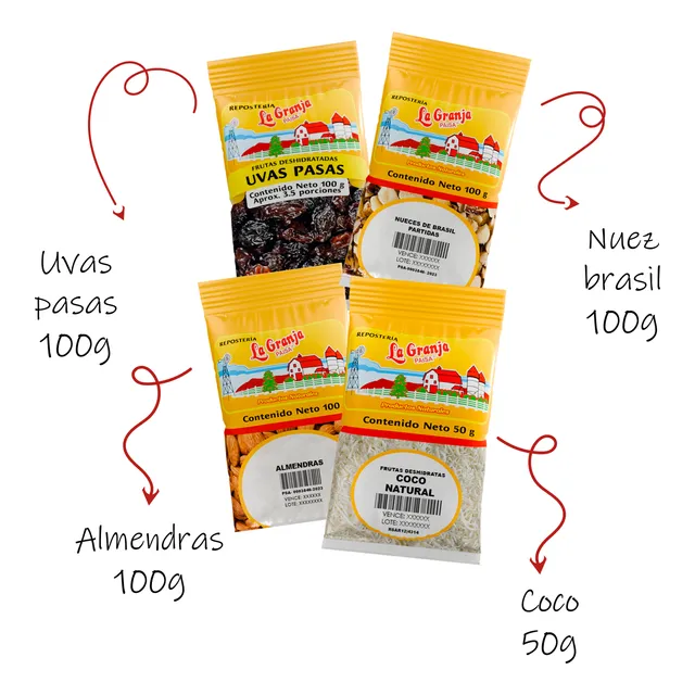 Almendra Coco Uvas Nuez Brasil