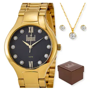 Relogio Dumont Feminino Dourado + Kit Du2035lob/k4p Relogio Dumont Feminino Dourado + Kit Du2035lob/k4p