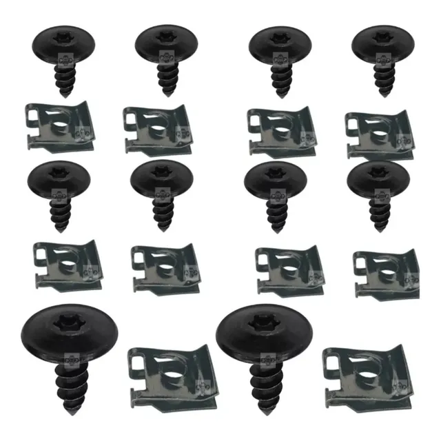 Kit 20 Pc Presilha E Parafuso Parachoq Parabarro Linha Fiat 