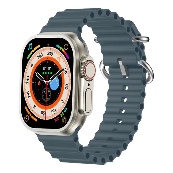 Smart Watch Xion X-swatch77 Caja Plateado Malla Azul marino