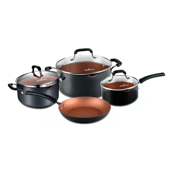 Juego De Ollas Magefesa Practix 7 Pzas Aluminio Anodizado