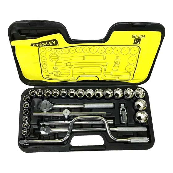 Juego Dados Rachet Stanley 1/2  12pt 10 A 32mm 29pzas