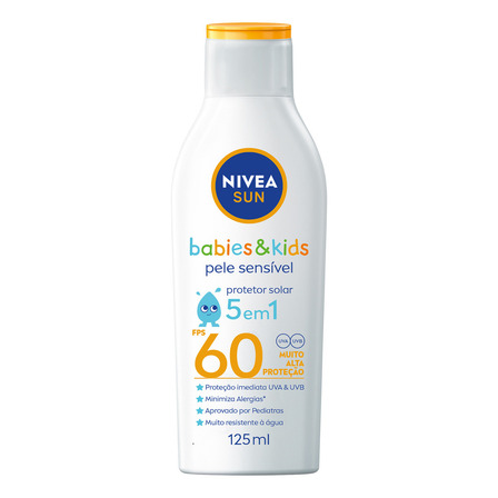 Nivea Sun Protetor Solar Kids & Babies Pele Sensível Fps 60 125ml Nivea Sun Protetor Solar Kids & Babies Pele Sensível Fps 60 125ml