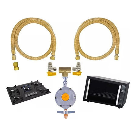 Kit Duplo P/ Forno E Cooktop 1m Com Regulador 2kg Aliança Kit Duplo P/ Forno E Cooktop 1m Com Regulador 2kg Aliança