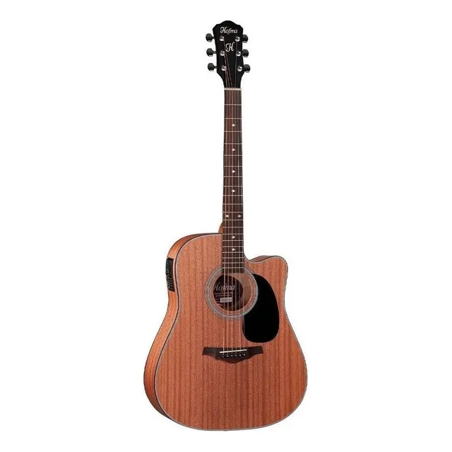 Violão Eletroacústica Hofma Hmf 250 Para Destros Natural Jacarandá Satin