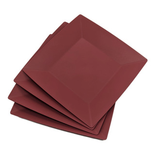 Kit 30 Prato Japonês Sobremesa Vermelho Multiuso** Kit 30 Prato Japonês Sobremesa Vermelho Multiuso**