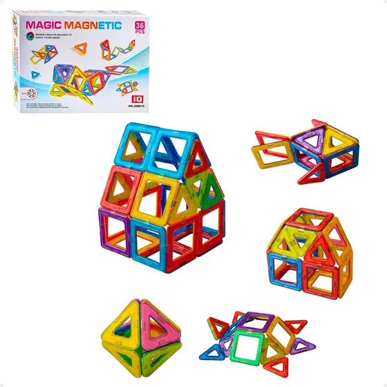 Juego Bloques Magneticos Imanes 36 Piezas Magic Magnetic
