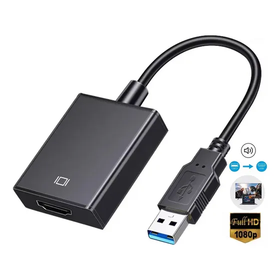 Convertidor Adaptador Usb 3.0 A Hdmi Full Hd Audio Y Video Sincronizados, Alta Calidad AOMU