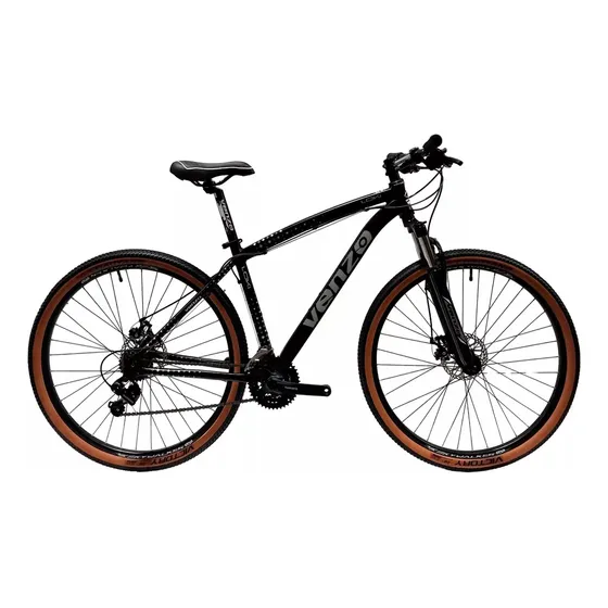 Bicicleta Mtb Venzo Loki Rodado R29 Shimano 2024 Color Negro/gris Tamaño Del Cuadro 18