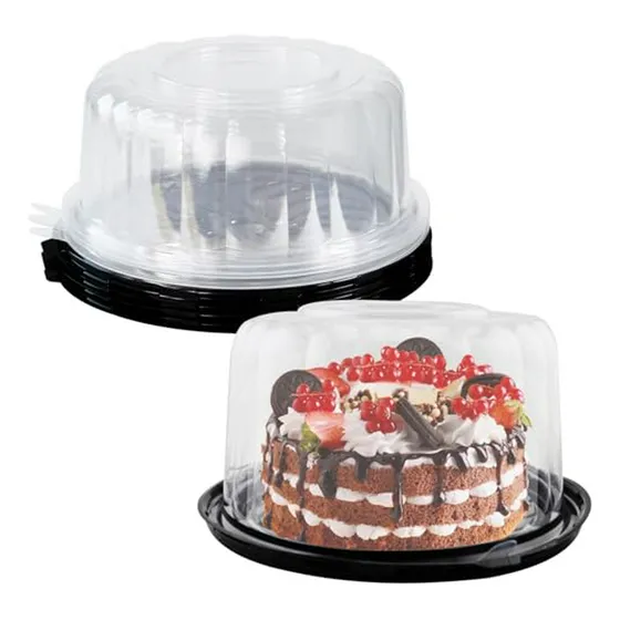 5 Piezas De Portacupcakes Desechables Con Tapa - 10  Redonda