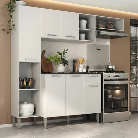 Armário De Cozinha Compacta Smart Multimóveis Mp2220 Cor Branco
