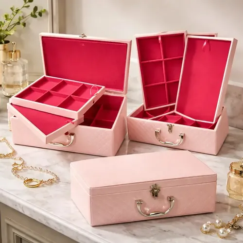 Caixa de joias Pandora Pink 100% bijuteria, ano 2025. rosa
