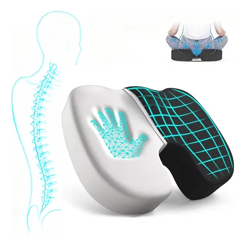 Almofada Ortopedica Para Cadeira Rodas Acento Coccix Lombar Preto